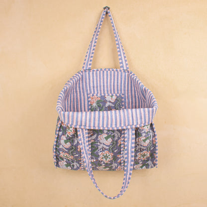 Large Quilted Tote Bag, Everyday Travel Handbag, Eco-Friendly Work Bag