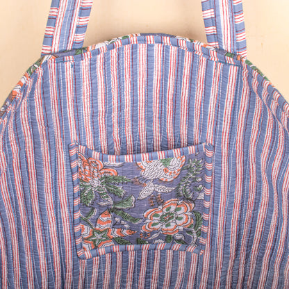 Large Quilted Tote Bag, Everyday Travel Handbag, Eco-Friendly Work Bag