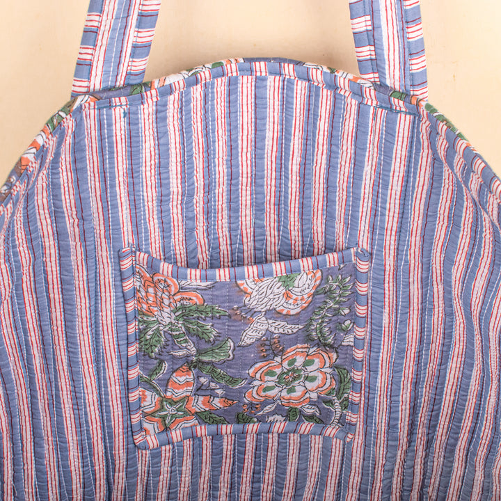 Quilted Cotton Tote Bag | Everyday Shoulder Bag
