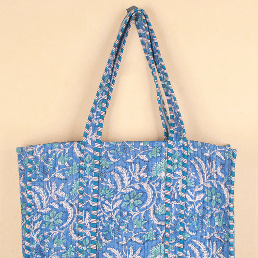 Boho Cotton Shoulder Bag, Patchwork Quilted Tote Bag, Handmade Market Bag