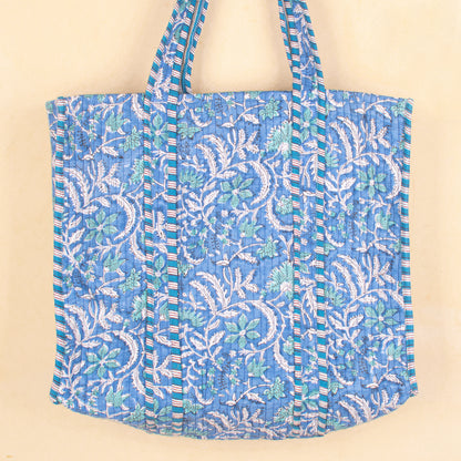 Boho Cotton Shoulder Bag, Patchwork Quilted Tote Bag, Handmade Market Bag