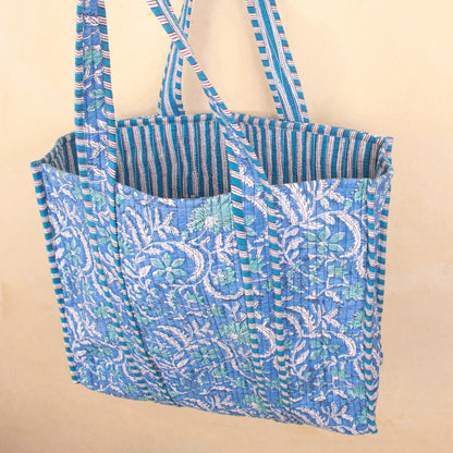 Boho Cotton Shoulder Bag, Patchwork Quilted Tote Bag, Handmade Market Bag