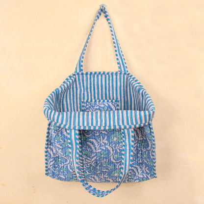 Boho Cotton Shoulder Bag, Patchwork Quilted Tote Bag, Handmade Market Bag
