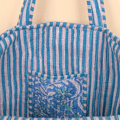 Boho Cotton Shoulder Bag, Patchwork Quilted Tote Bag, Handmade Market Bag