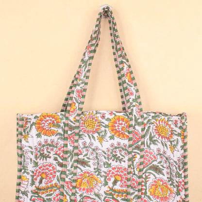 Reversible Quilted Tote Bag, Handmade Cotton Shopper, Sustainable Gift Idea
