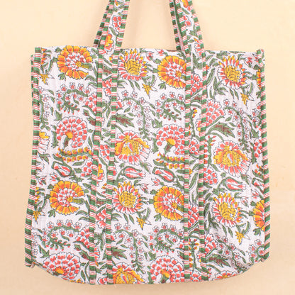 Reversible Quilted Tote Bag, Handmade Cotton Shopper, Sustainable Gift Idea