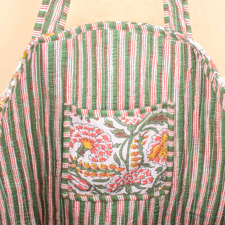 Quilted Cotton Tote Bag | Everyday Shoulder Bag