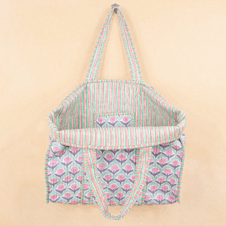 Quilted Cotton Tote Bag | Everyday Shoulder Bag