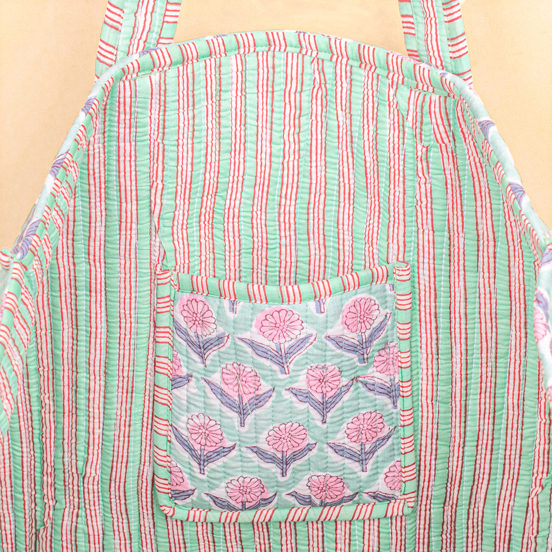 Quilted Cotton Tote Bag | Everyday Shoulder Bag