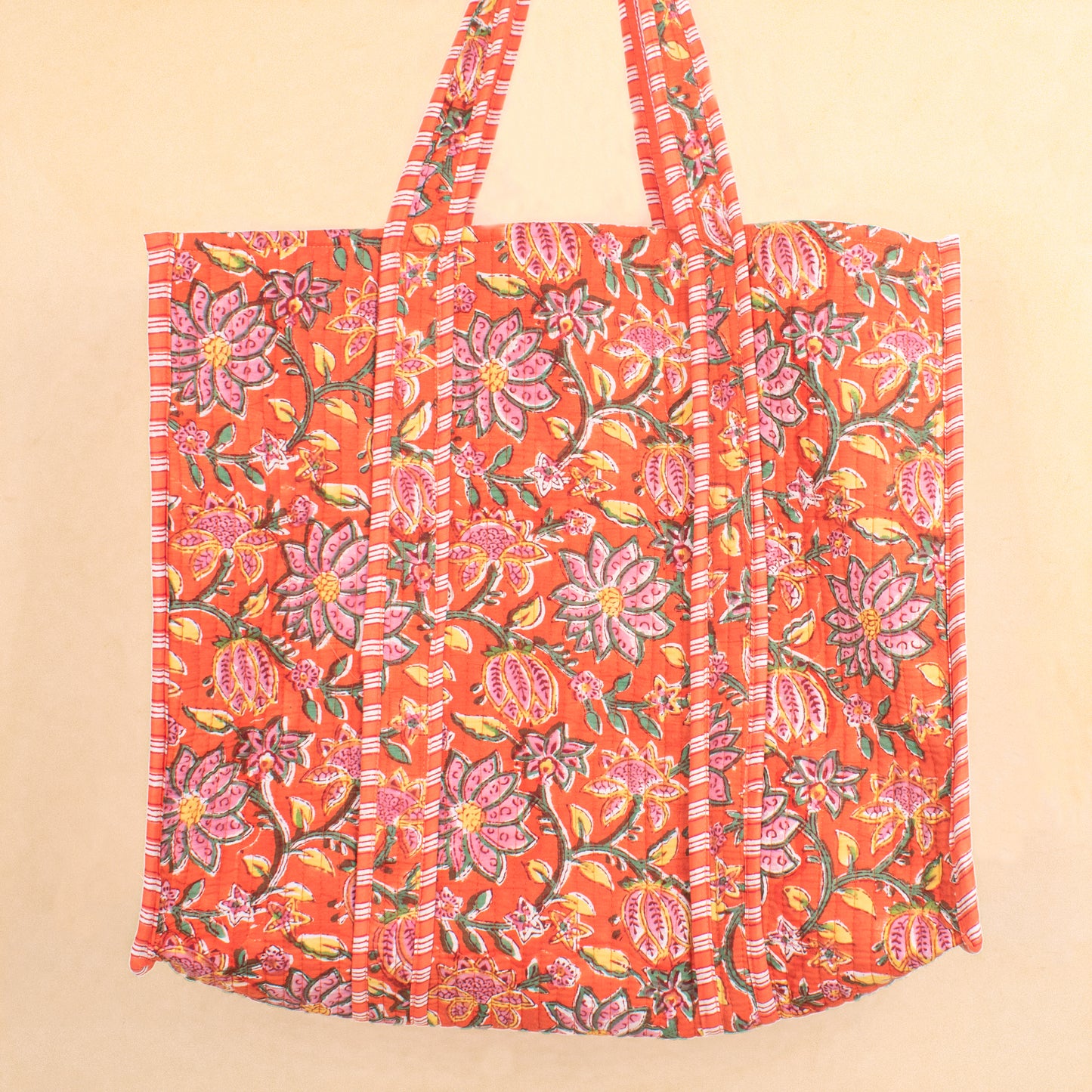 Quilted Tote Bag for Girls, Cute Cotton Patchwork Bag, Handmade Carryall