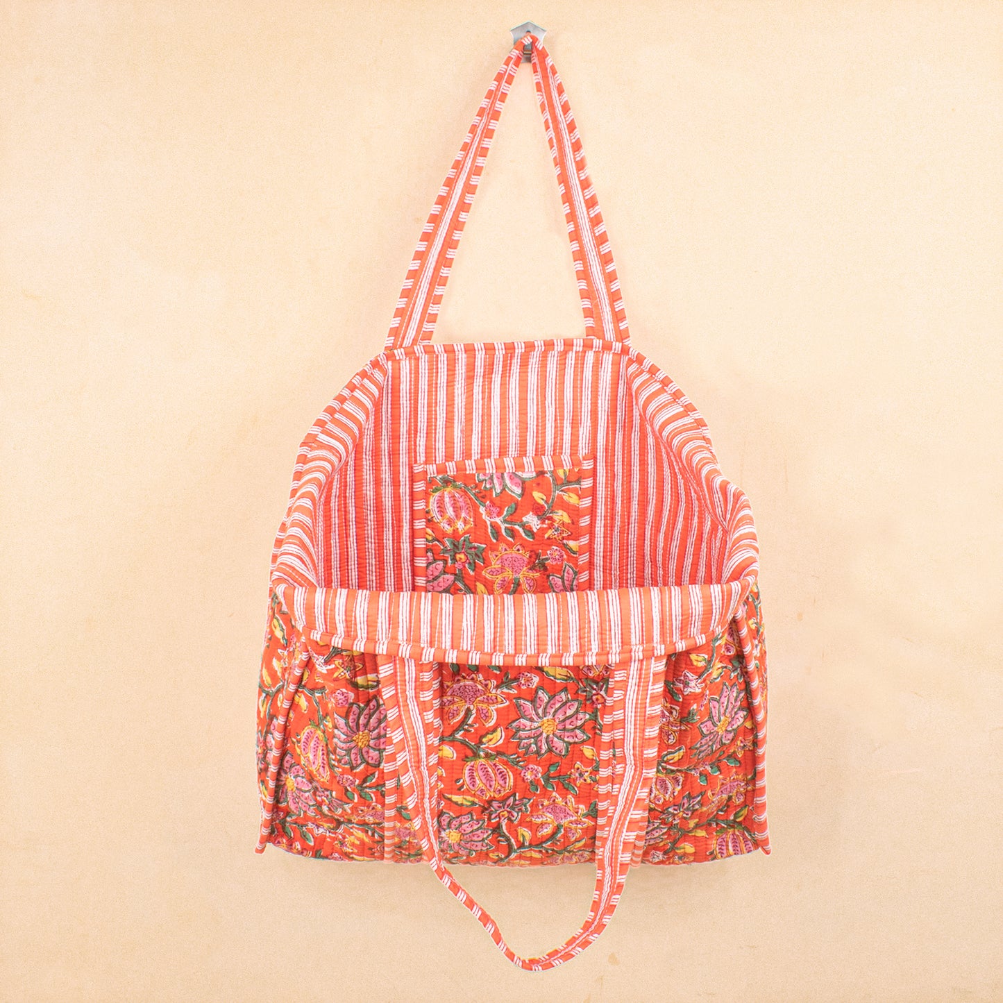 Quilted Tote Bag for Girls, Cute Cotton Patchwork Bag, Handmade Carryall