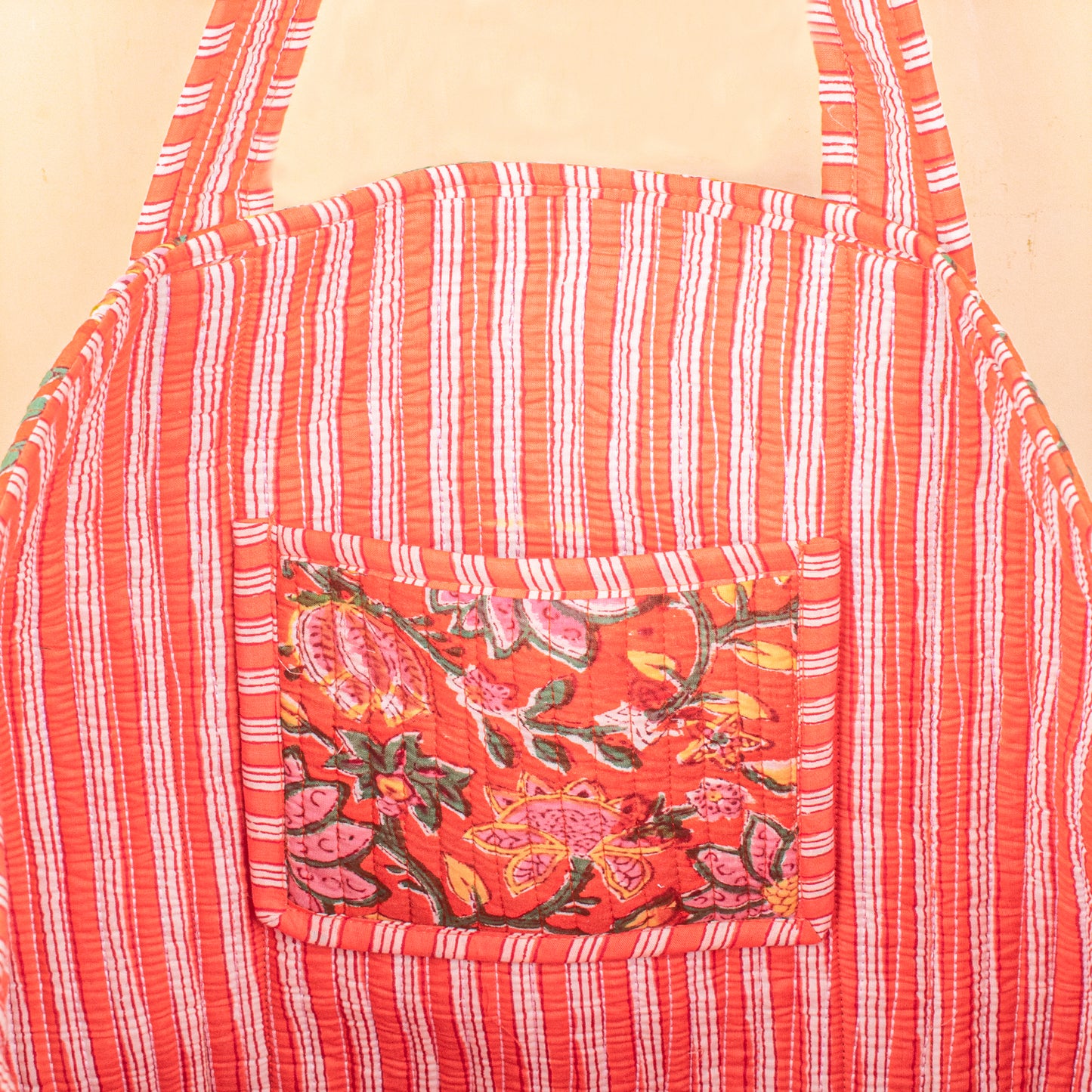 Quilted Tote Bag for Girls, Cute Cotton Patchwork Bag, Handmade Carryall