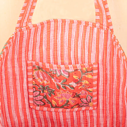 Quilted Tote Bag for Girls, Cute Cotton Patchwork Bag, Handmade Carryall