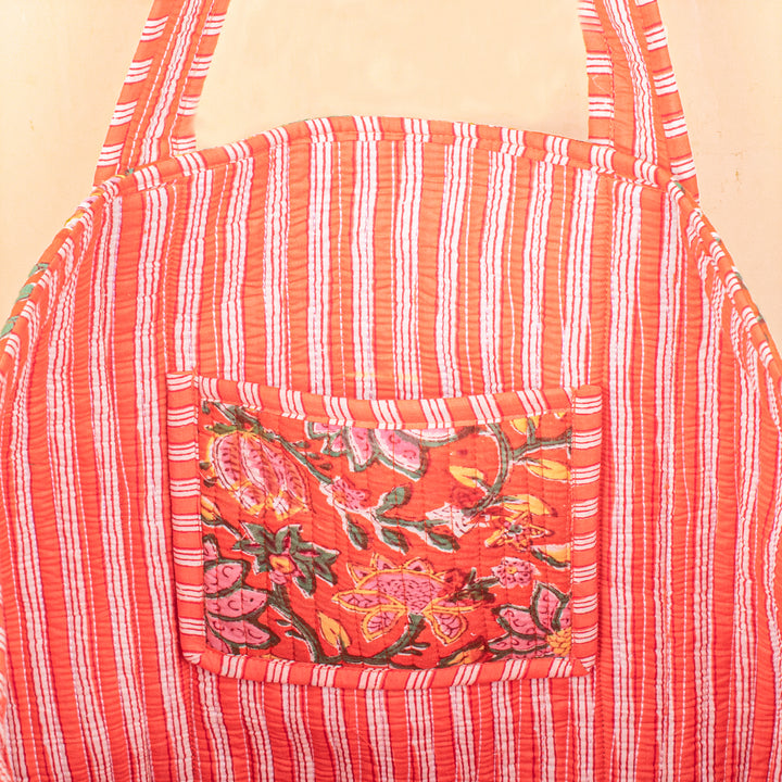 Quilted Cotton Tote Bag | Everyday Shoulder Bag