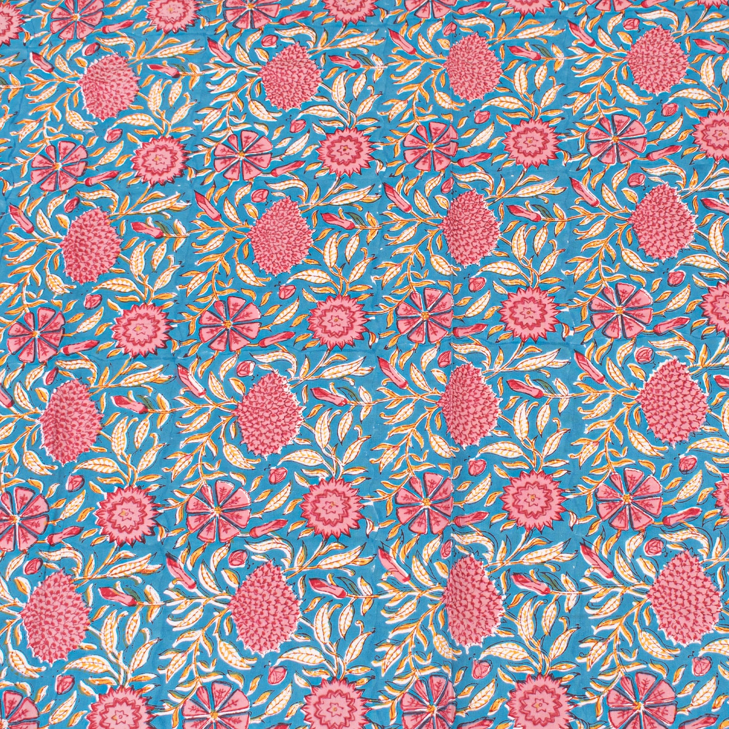 Indian Cotton Block Print Tablecloth, Rustic Farmhouse Table Cover, Handmade Table Linen