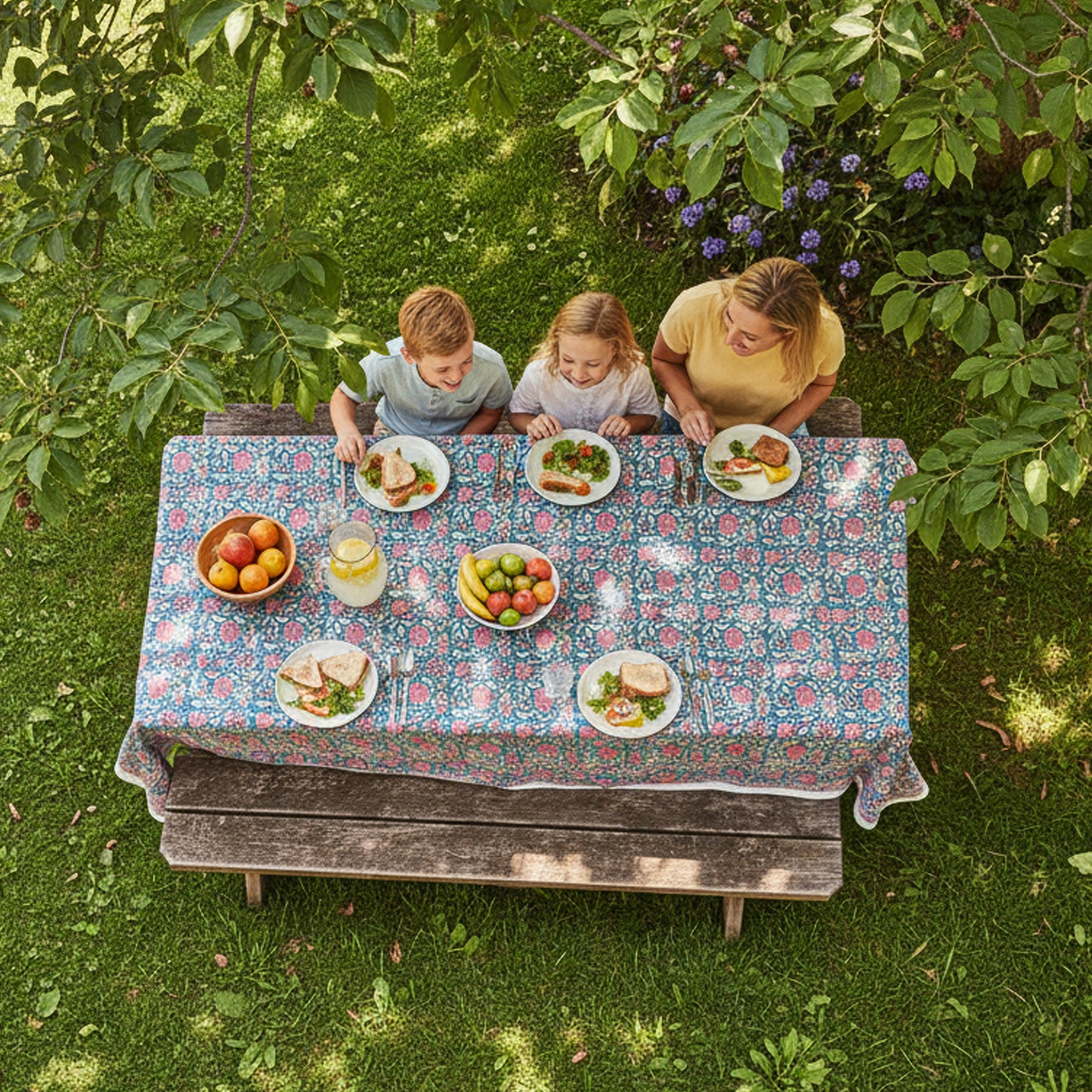Indian Cotton Block Print Tablecloth, Rustic Farmhouse Table Cover, Handmade Table Linen