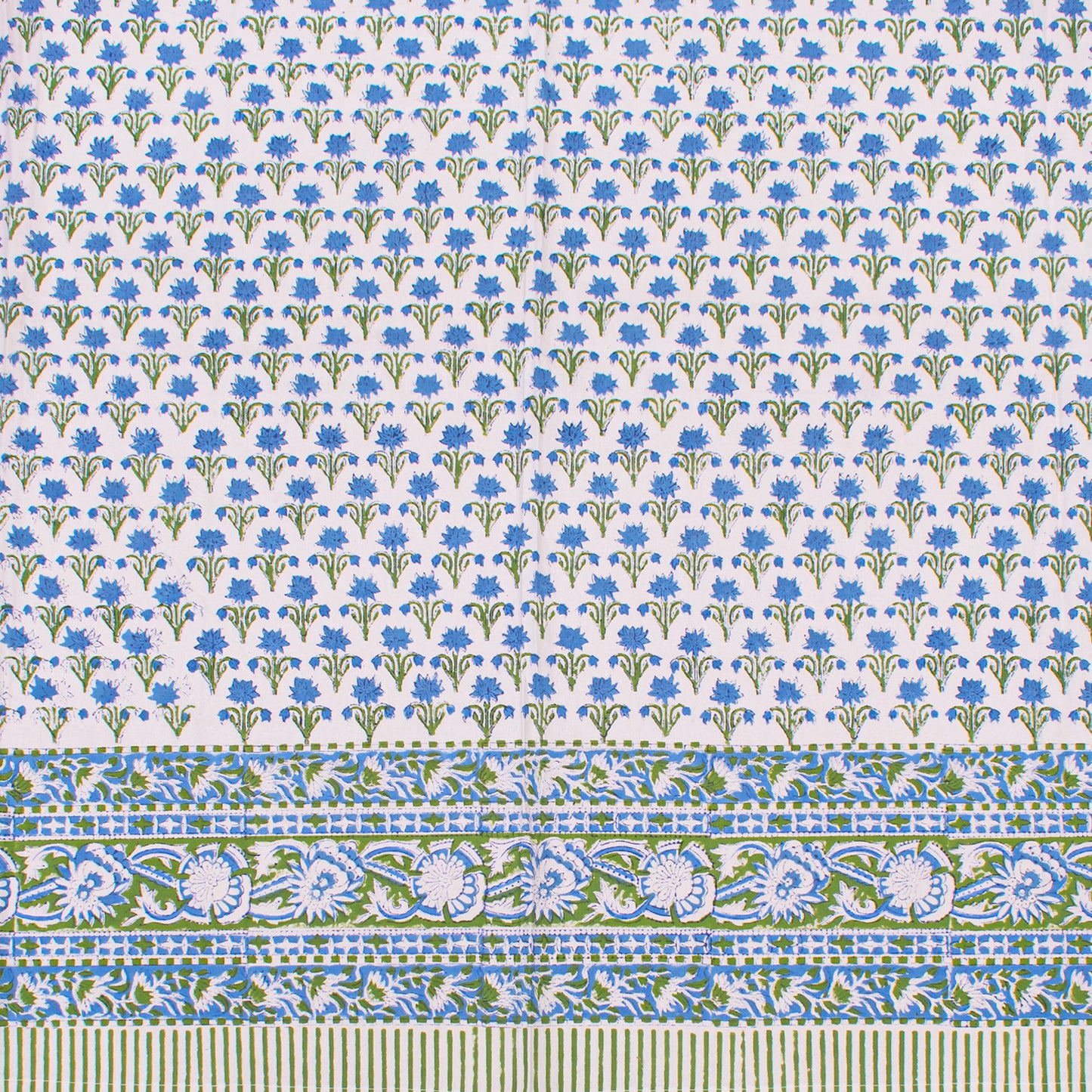 Floral Block Print Tablecloth, 100% Cotton Table Cover, Boho Kitchen Dining Decor