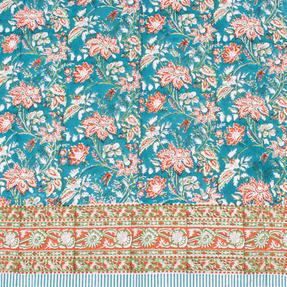 Bohemian Hand Block Printed Tablecloth, Cotton Dining Table Cover, Artistic Home Decor