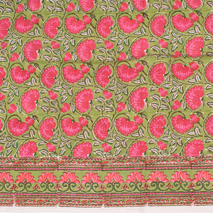 Floral Cotton Tablecloth, Indian Block Print Table Cover, Handmade Dining Linen