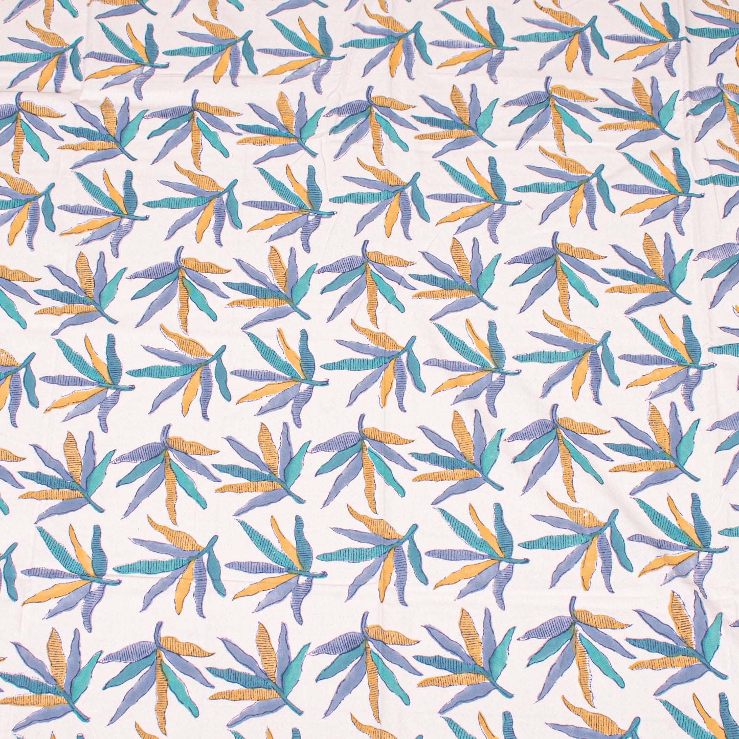 Natural Cotton Tablecloth with Hand Block Print, Eco-Friendly Farmhouse Table Decor