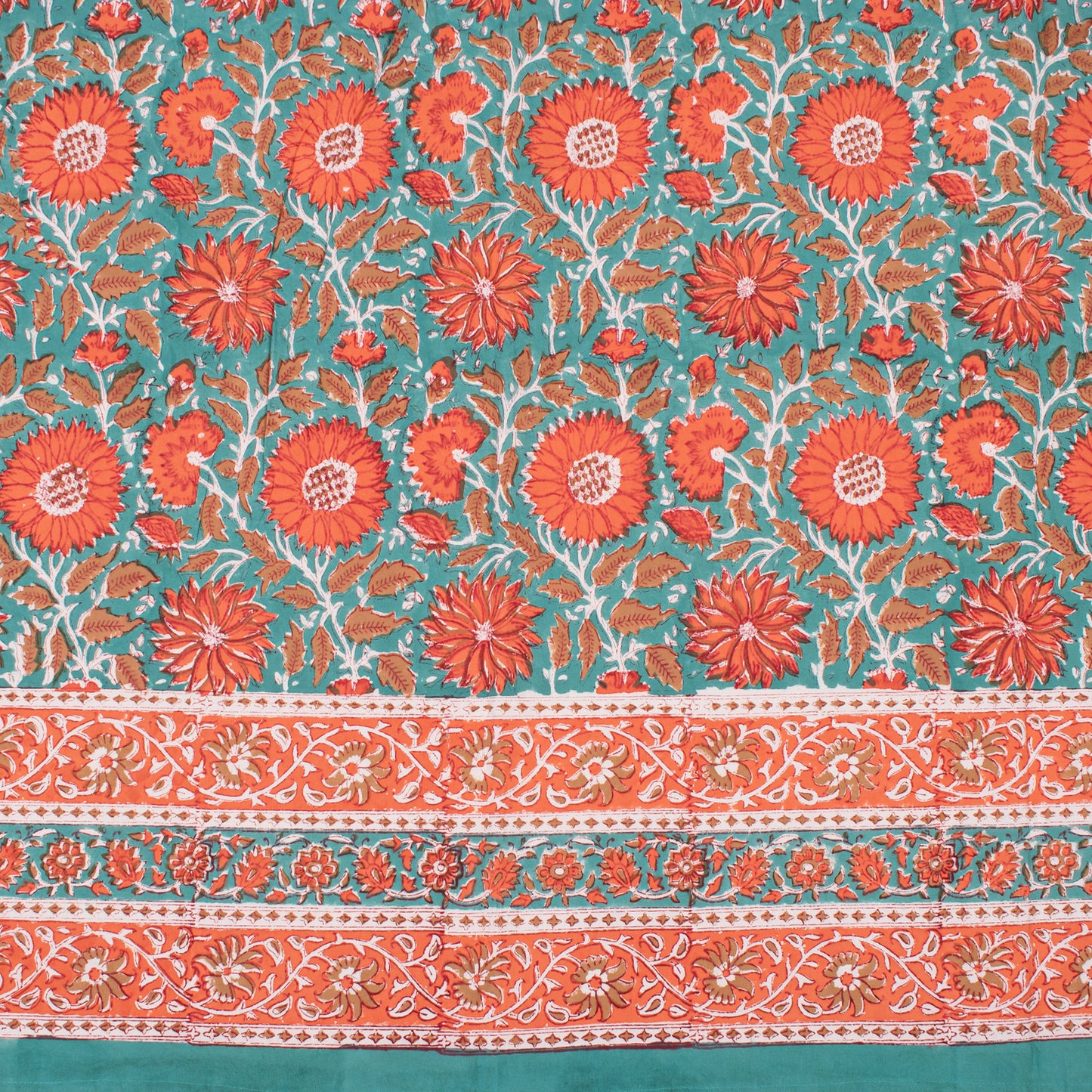 Block Print Tablecloth Round, Cotton Boho Dining Table Cover, Handmade Linen