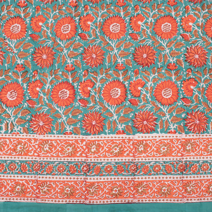 Block Print Tablecloth Round, Cotton Boho Dining Table Cover, Handmade Linen