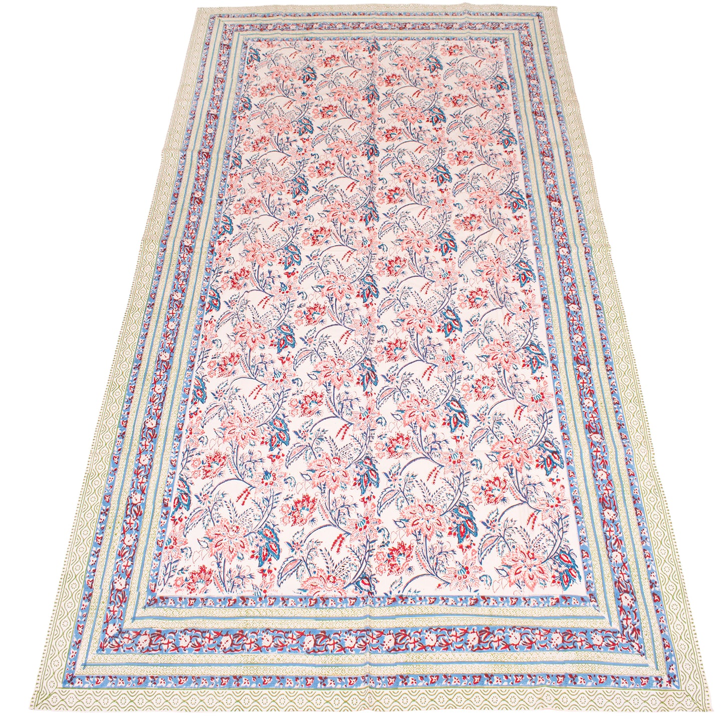 Paisley Print Cotton Tablecloth, Block Printed Dining Cover, Rustic Boho Decor