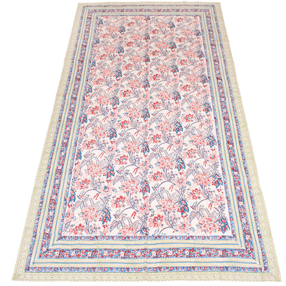 Paisley Print Cotton Tablecloth, Block Printed Dining Cover, Rustic Boho Decor