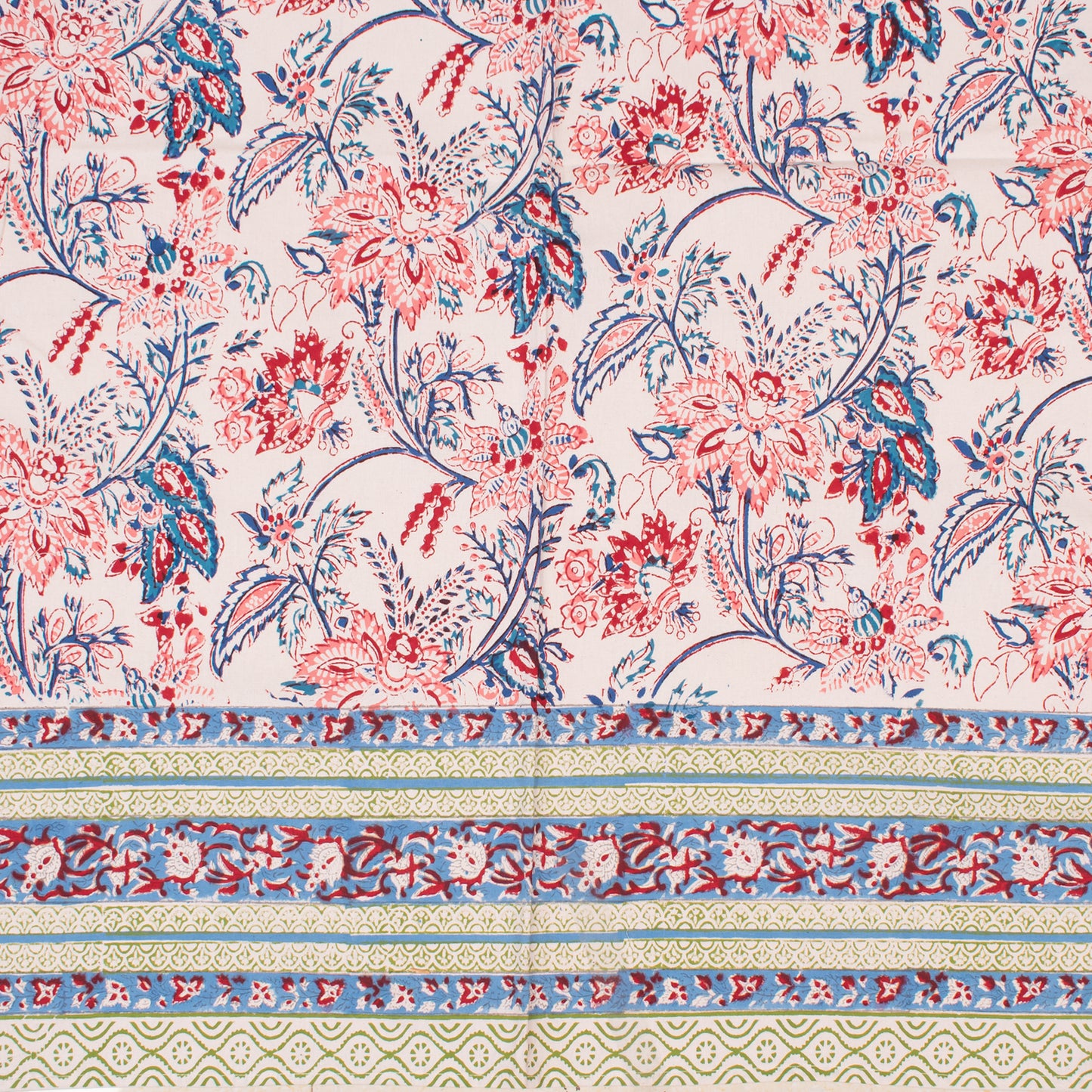 Paisley Print Cotton Tablecloth, Block Printed Dining Cover, Rustic Boho Decor