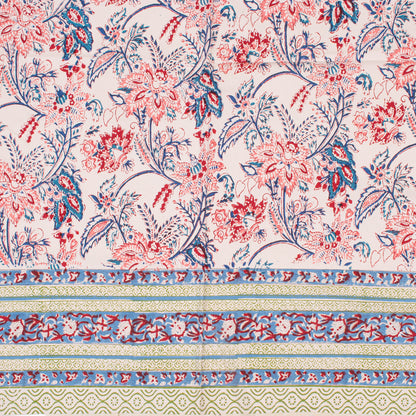 Paisley Print Cotton Tablecloth, Block Printed Dining Cover, Rustic Boho Decor