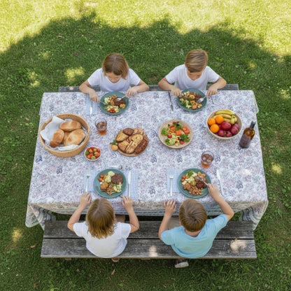 Paisley Print Cotton Tablecloth, Block Printed Dining Cover, Rustic Boho Decor