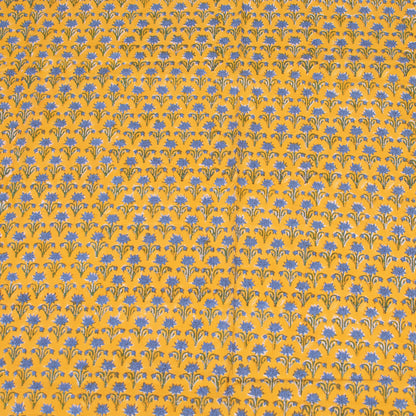 Cotton Tablecloth with Hand Block Print, Botanical Table Cover, Sustainable Dining Decor