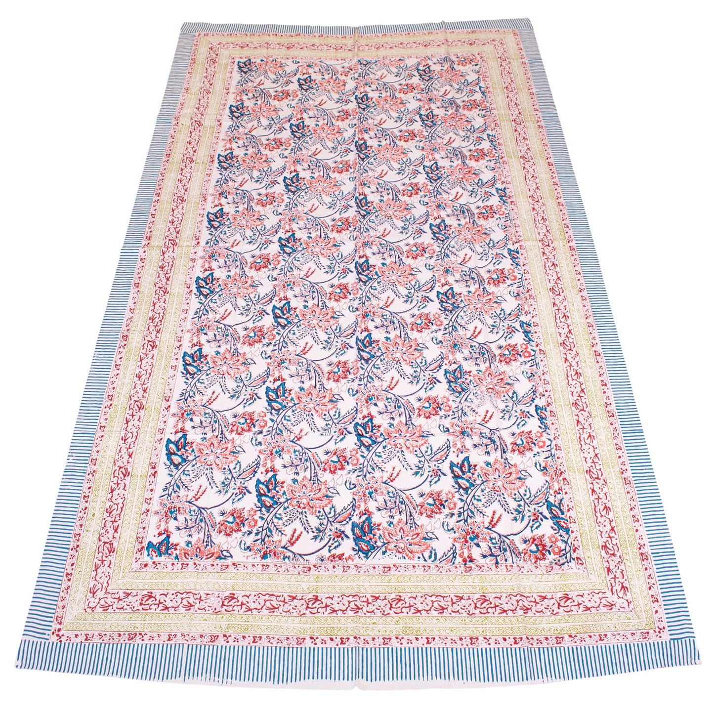 Indian Hand Block Print Cotton Tablecloth, Boho Home Decor, Handmade Dining Table Cover