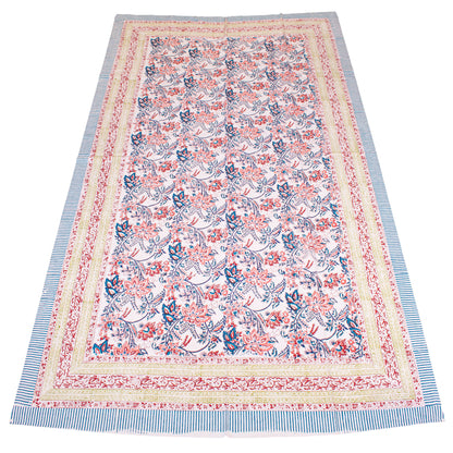 Indian Hand Block Print Cotton Tablecloth, Boho Home Decor, Handmade Dining Table Cover
