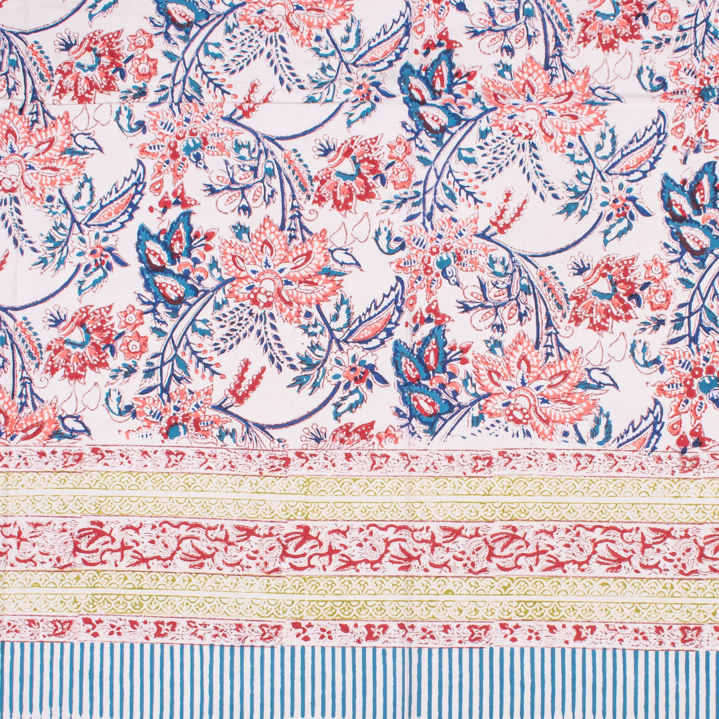 Indian Hand Block Print Cotton Tablecloth, Boho Home Decor, Handmade Dining Table Cover