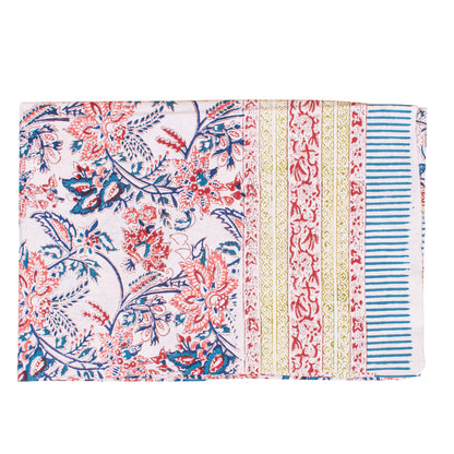 Indian Hand Block Print Cotton Tablecloth, Boho Home Decor, Handmade Dining Table Cover