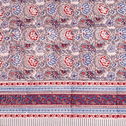 Handmade Block Print Cotton Tablecloth, Indian Floral Table Cover, Boho Dining Linen, Rustic Farmhouse Table Decor