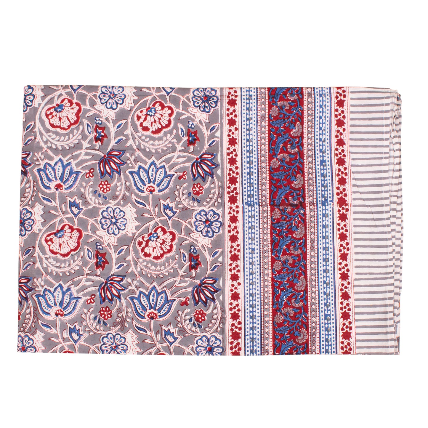 Handmade Block Print Cotton Tablecloth, Indian Floral Table Cover, Boho Dining Linen, Rustic Farmhouse Table Decor