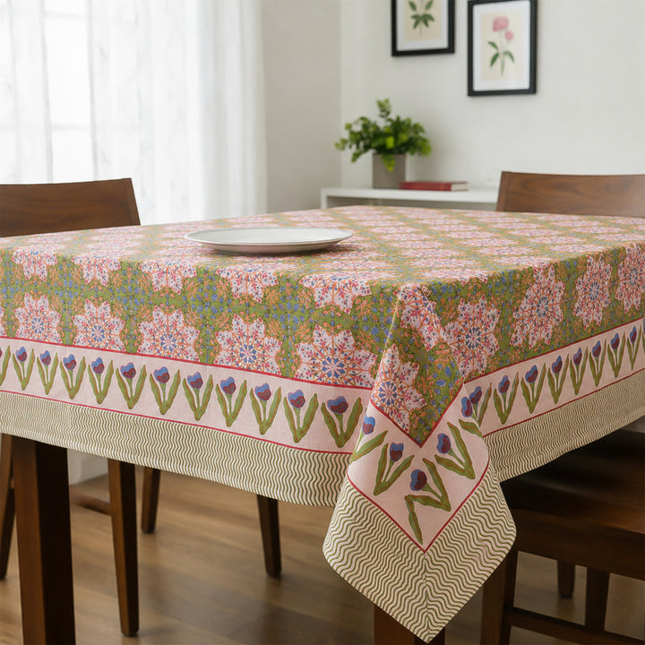 Vintage Cotton Tablecloth 60x90 | Boho Table Cover
