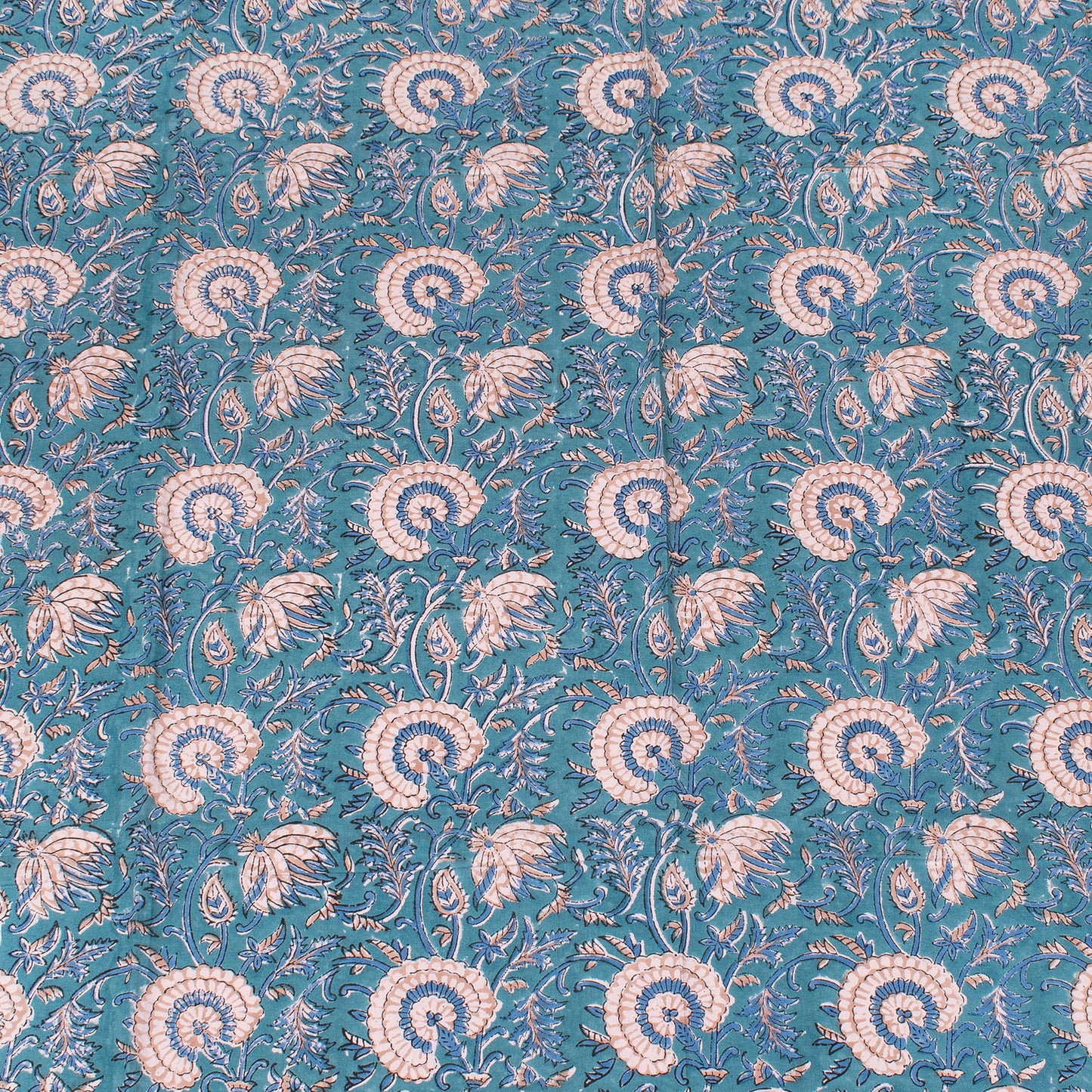 Boho Style Cotton Table Cover with Traditional Block Print Pattern - 60x90