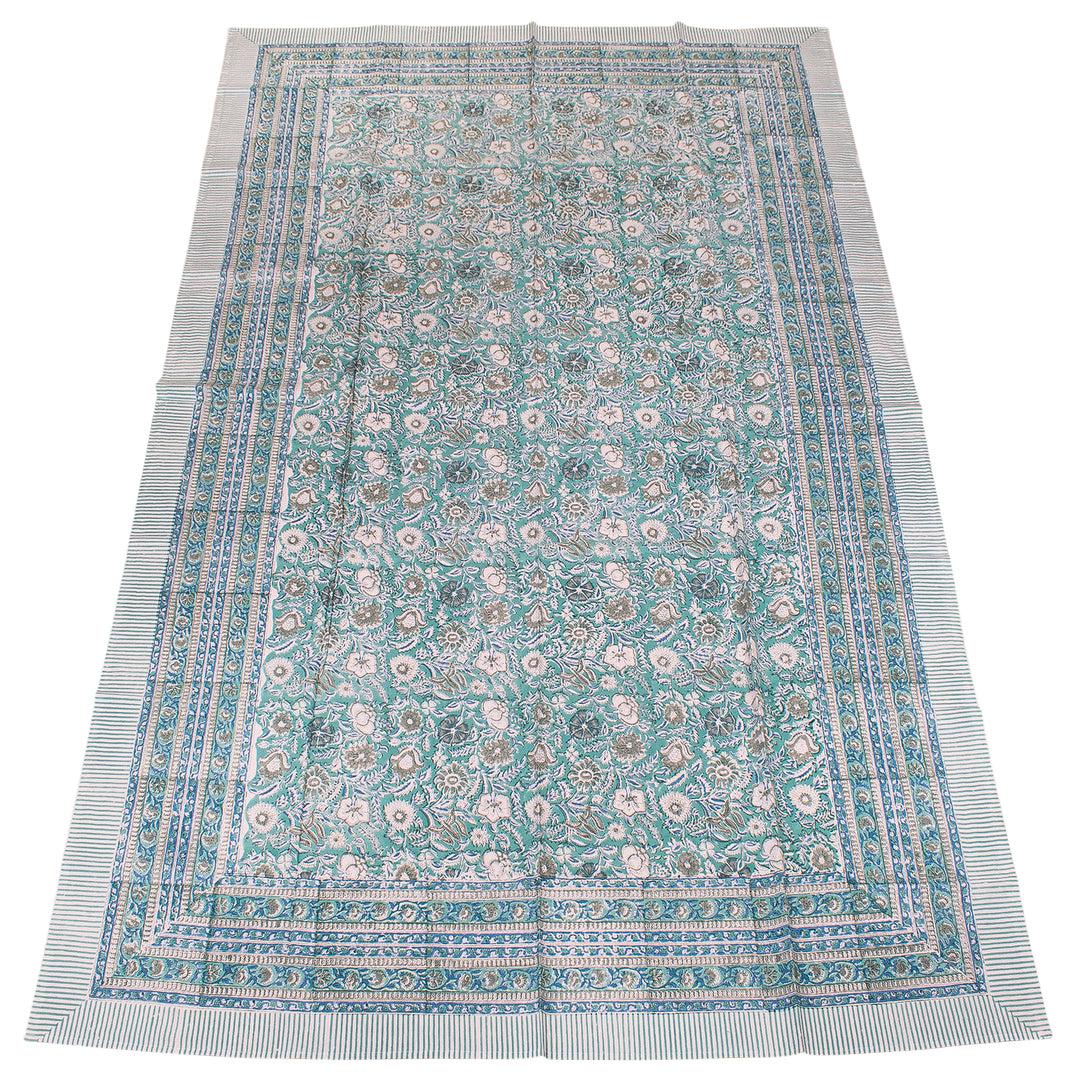 Hand Block Cotton Tablecloth 60x90 | Boho Table Cover