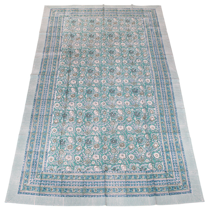Hand Block Cotton Tablecloth 60x90 | Boho Table Cover