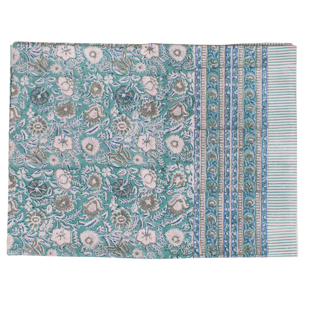 Hand Block Cotton Tablecloth 60x90 | Boho Table Cover
