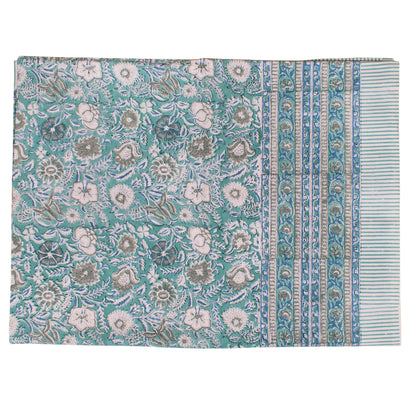 Premium Block Print Tablecloth for Dining Room and Kitchen Use - 60x90