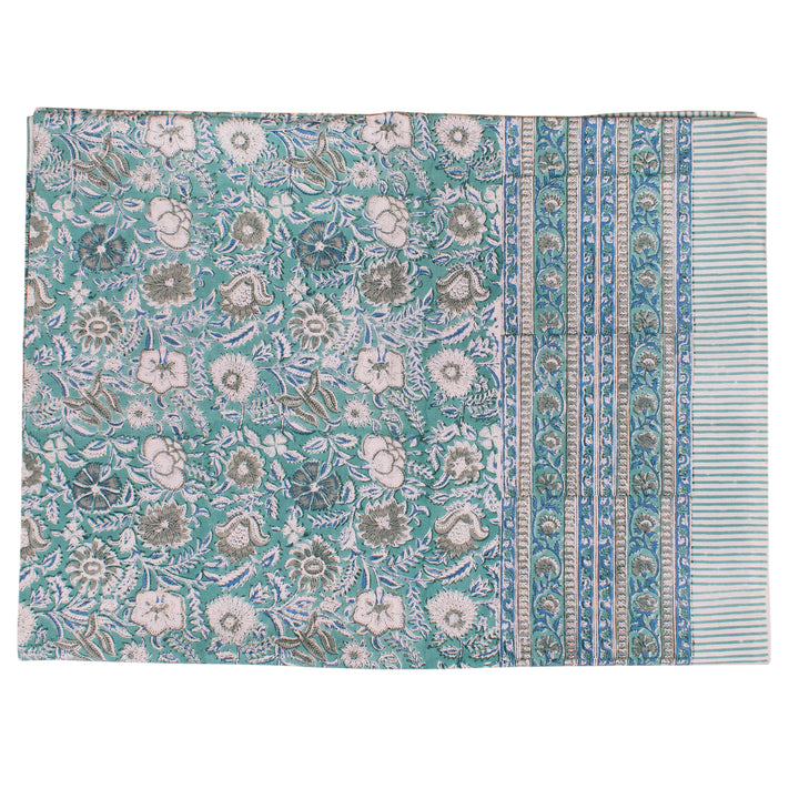 Hand Block Cotton Tablecloth 60x90 | Boho Table Cover
