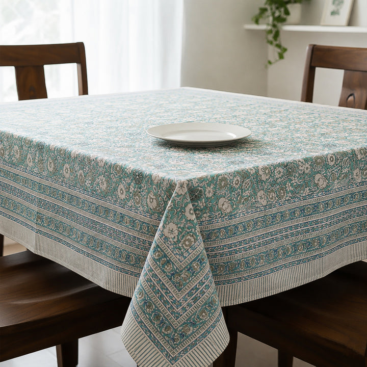 Hand Block Cotton Tablecloth 60x90 | Boho Table Cover