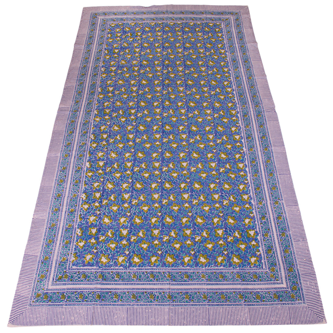 Hand Block Cotton Tablecloth 60x90 | Boho Table Cover