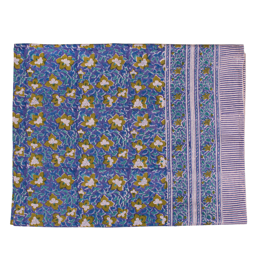 Hand Block Cotton Tablecloth 60x90 | Boho Table Cover