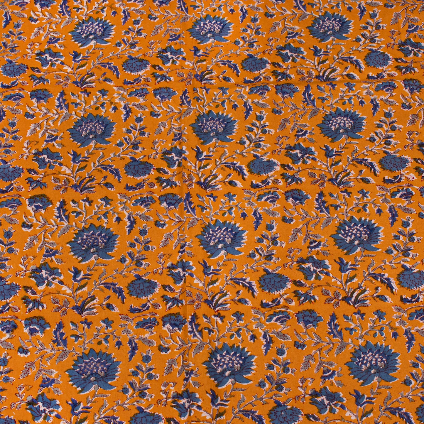 Floral Block Print Cotton Tablecloth for Modern Dining Spaces - 60x90