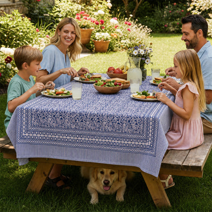 Handmade Cotton Block Print Table Cover for Dining Table Decor - 60x90